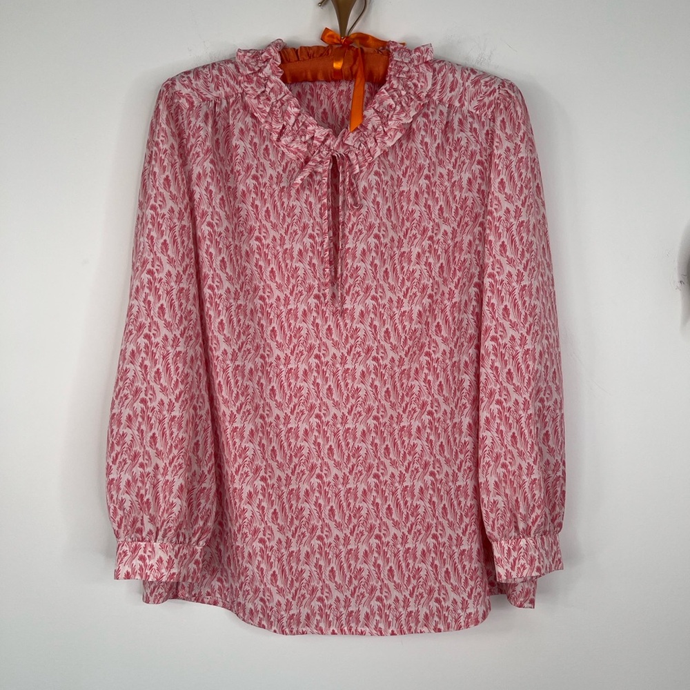 Joie Pink Ruffled Bib Collar Blouse